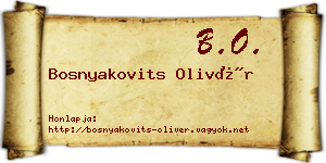 Bosnyakovits Olivér névjegykártya